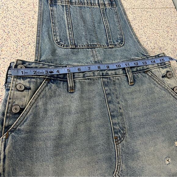 Abercrombie & Fitch Overall Skirt Light Wash Denim Mini Dress Women’s Size S - Picture 10 of 10